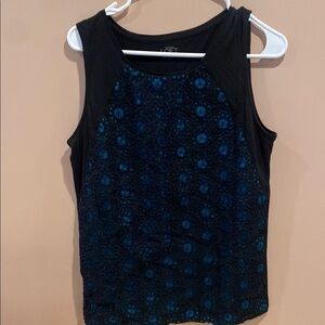 Loft eyelet Black and Blue Women's Top